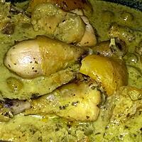 recette Tajine de poulet a la crème et aux citrons confit et aux olives