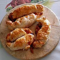 recette Petits croissants au jambon,fromage avec sauce barbecue