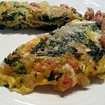 recette Oeufs épinards crevettes grises, façon frittata