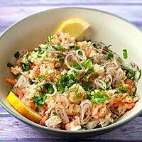 recette Salade de riz aux poissons et crevettes