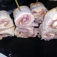 recette Roulés de pain de mie au jambon et au boursin