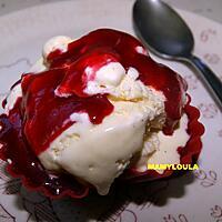 recette Coulant au chocolat, au coulis de Framboise.