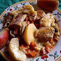 recette Fricassée de poulet aux pommes