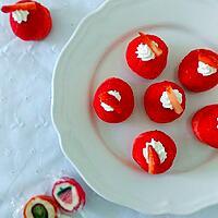 recette Petits choux fraise chocolat blanc