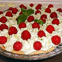 recette Tarte aux framboises et chantilly-mascarpone au basilic