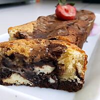 recette Brownie marbré aux deux chocolats et Kinder maxi