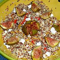 recette Salade de quinoa aux poivrons marinés et figues rôties