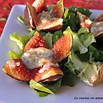 recette Figues au chèvre chaud, miel et amandes