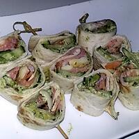 recette Brochettes de wraps roulés