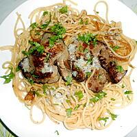 recette SPAGHETTI AUX FOIES DE LAPIN AU BEURRE DE SAINT AGUR