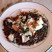 recette Salade de lentilles et son oeuf poché