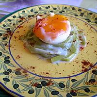 recette Nid de poireaux à l'oeuf mollet