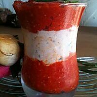 recette VERRINE  DE  POIVRON  RILLETTE  SARDINE