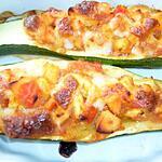 recette Courgettes farcies au saumon....