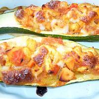 recette Courgettes farcies au saumon....