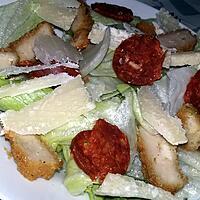recette Salade iceberg de poulet pané, chorizo parmesan