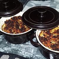 recette Cassolettes de Saint-Jacques au crumble de chorizo