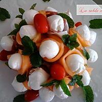 recette Bouquet de melon mozarella et jambon de Parme