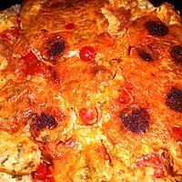 recette Clafoutis chévre,chorizo,tomates cerise