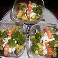 recette Verrines d avocat,crevettes, chevre frais