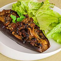 recette Aubergines farcies aux champignons