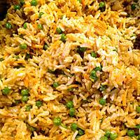 recette Carottes, riz et petits pois épicé au curry en accompagnement