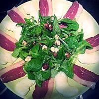 recette Salade de magrets fumés, poires et noisettes