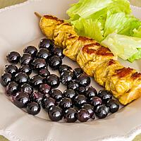 recette Brochettes de dinde aux raisins frais