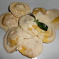 recette RAVIOLI A LA CREME AU BLEU