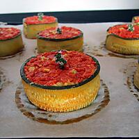 recette Flans de courgettes aux poivrons confits...