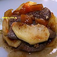 recette Aiguillettes de canard aux pommes et abricots