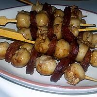 recette Brochettes de supions farcis, au chorizo