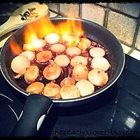 recette Boudins blancs aux échalotes flambés au porto