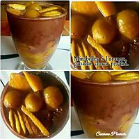 recette Mirabelles à l'orange, accompagné de ganache choco praliné
