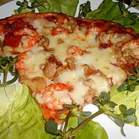 recette PIZZA CREVETTES ET THON