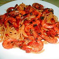 recette SPAGHETTI AUX CREVETTES FRAICHES