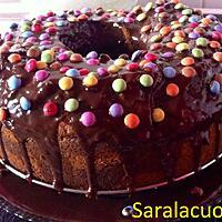 recette Gâteau marbré au yaourt recouvert de ganache (anniversaire enfant)