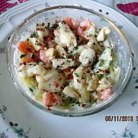 recette salade  courge spaghetti =,  st jacques, crevettes