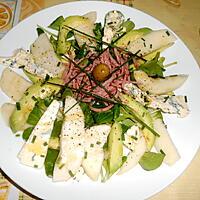 recette SALADE D'AVOCAT POIRE ET ROQUEFORT