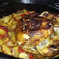 recette Poulet rôti a l'huile d'argan aux petits légumes