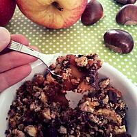 recette Crumble châtaignes, chocolat aux pommes