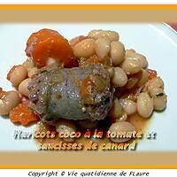 recette Haricots coco à la tomate et saucisses de canard