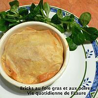 recette Bricks au foie gras et aux poires