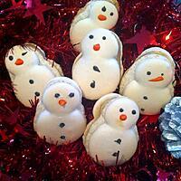 recette Macarons de Noël "bonhomme de  neige"