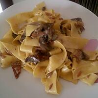 recette Tagliatelles aux champignons et saumon