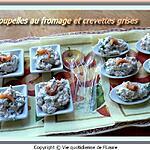 recette Coupelles au fromage et crevettes grises