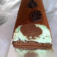 recette Bûche de Noël maison "menthe et chocolat"