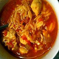 recette Soupe tomate et poulet épicée "konjac ou avoines"