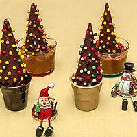 recette Sapins de Noël sur mousses au chocolat