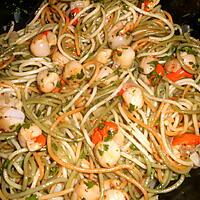recette Spaghetti tricolor aux pétoncles